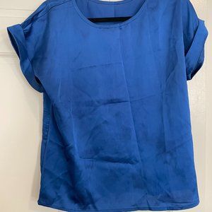 Royal blue silk t-shirt